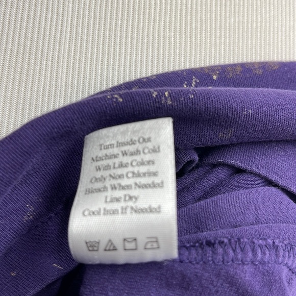 Coldwater Creek Purple Glitter Long Sleeve Tee Medium - Picture 9 of 9